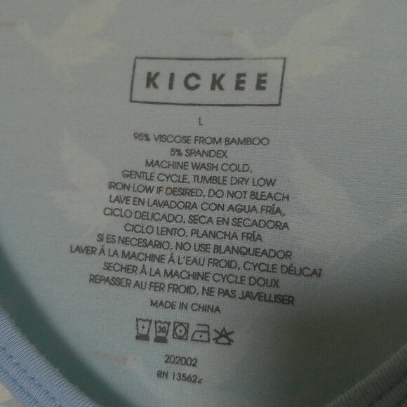 Kickee Pants Women's Short Sleeve One Tee in Spring Sky Stork - Size Large - EUC - Picture 3 of 4